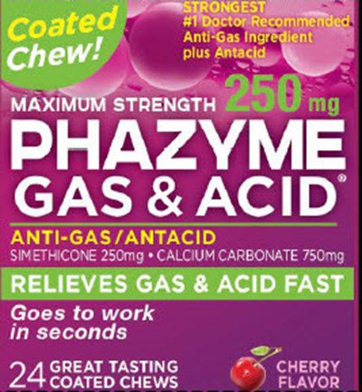 Phazyme Gas & Acid Chews Bottle - Phazyme Gas   Acid Chews Bottle
